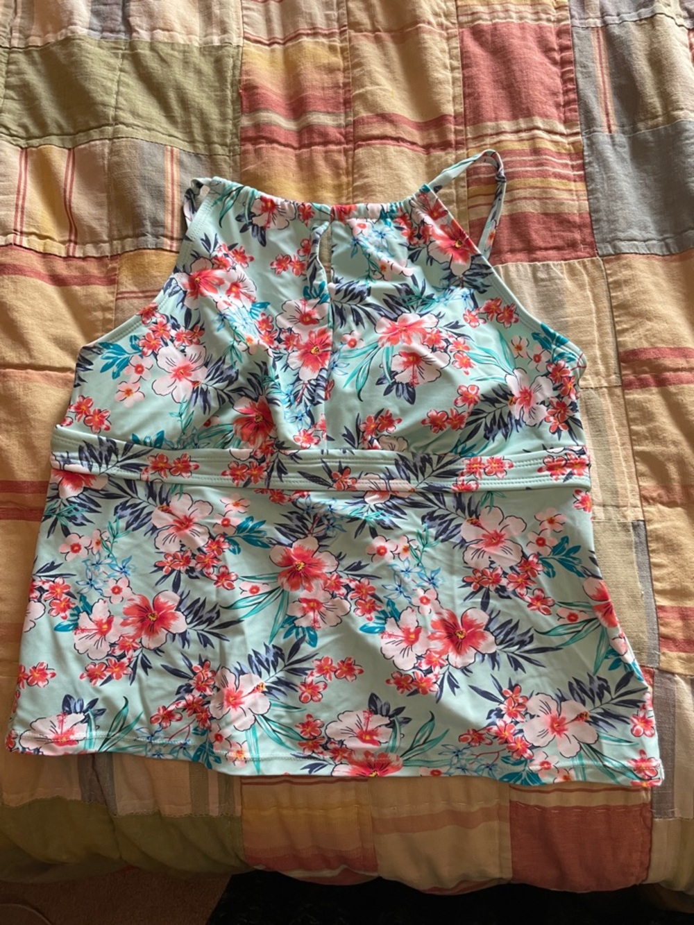 George Aqua Floral Halter Camisole